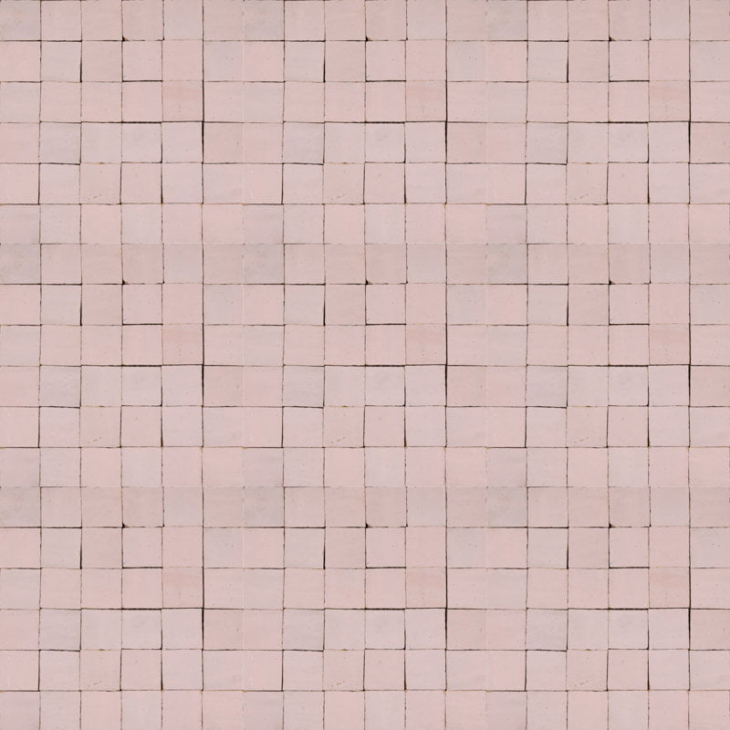 Outdoor Tiles - Mini Baby Pink Glazed