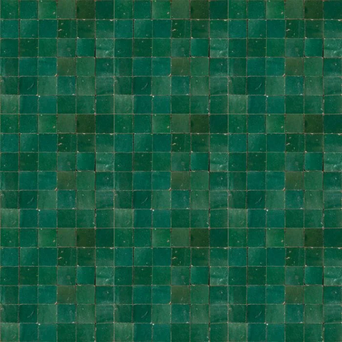 Moroccan Handmade Tiles - Mini Green Emerald Glazed