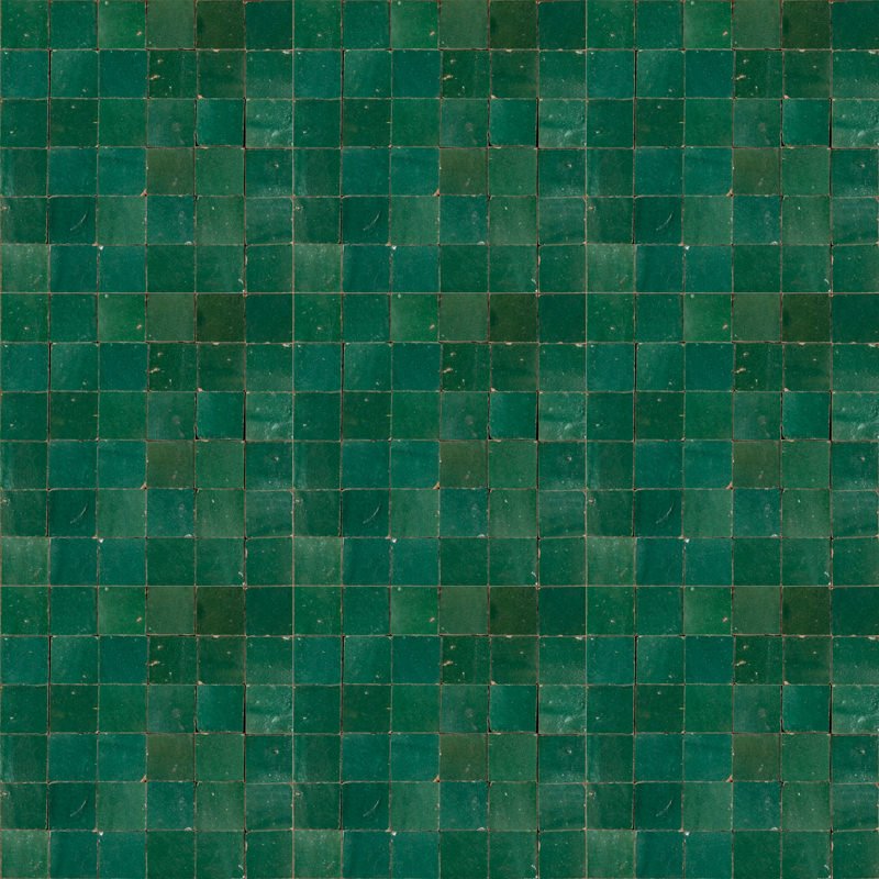 Outdoor Tiles - Mini Green Emerald Glazed