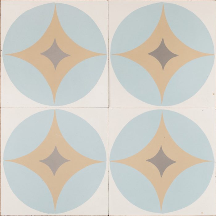 blue retro star tile