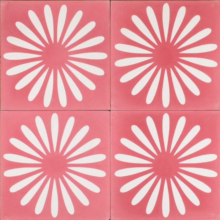Outdoor Tiles - Spicy Pink Flower