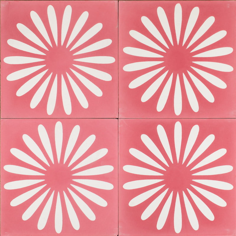 Outdoor Tiles - Spicy Pink Flower