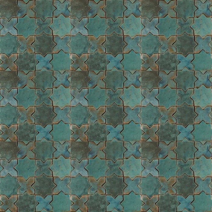 Glazed Feature Tiles - Turquoise Glossy Estrella