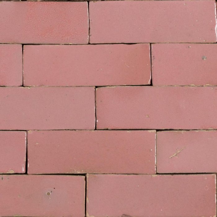 Moroccan Handmade Tiles - Pink Glazed Brick
