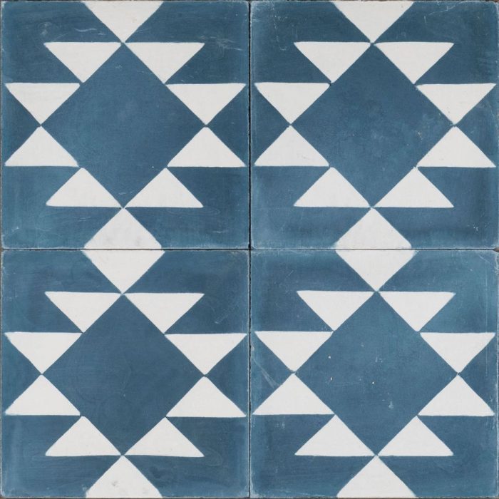 Outdoor Tiles - Navy Azteca