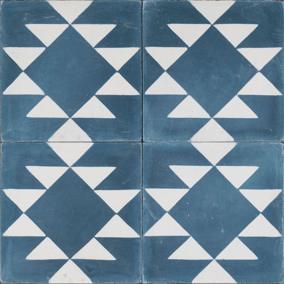 Outdoor Tiles - Navy Azteca