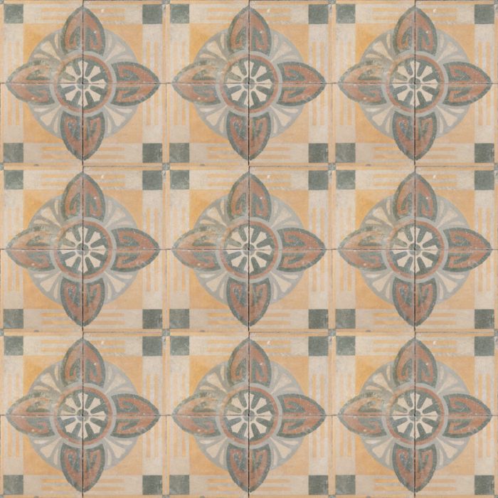 Antique Encaustic Cement Tiles - Yellow Lily Antique