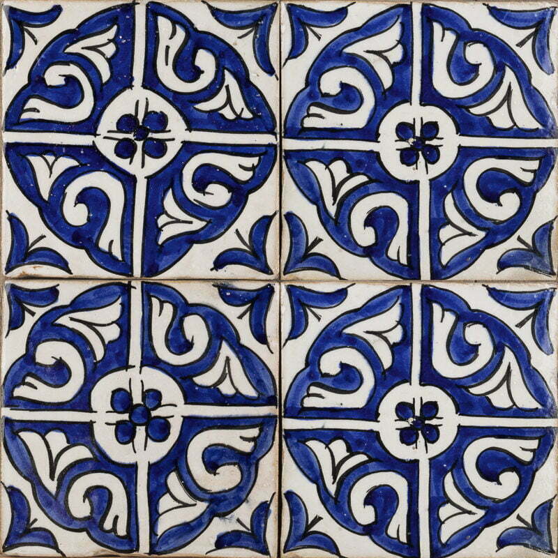 Outdoor Tiles - Casablanca Blue Circles Glazed Large