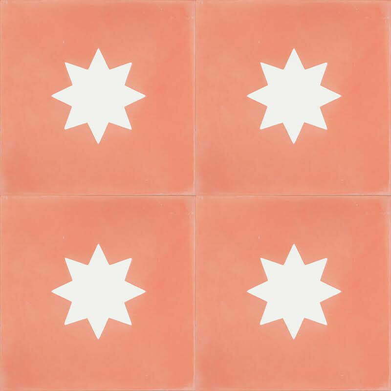 Outdoor Tiles - Dusty Pink Star