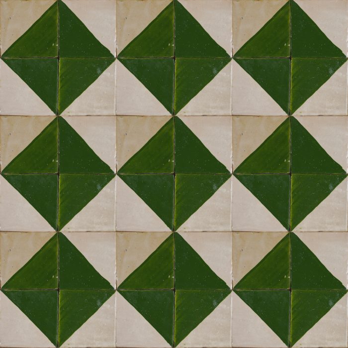 Moroccan Handmade Tiles - Jade Green Diamond Zellige