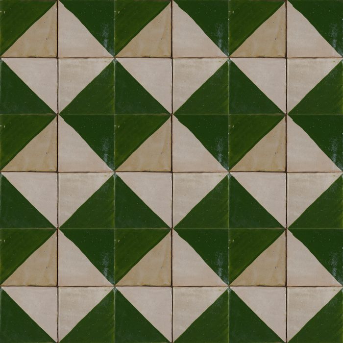Moroccan Handmade Tiles - Jade Green Diamond Zellige