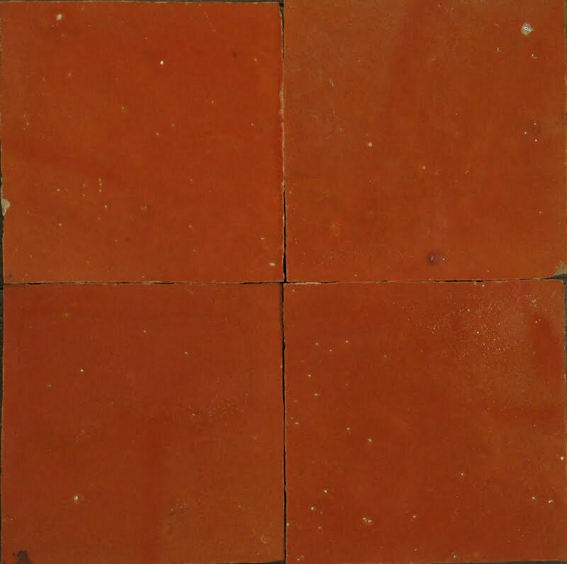 Moroccan Handmade Tiles - Burnt Orange Glazed