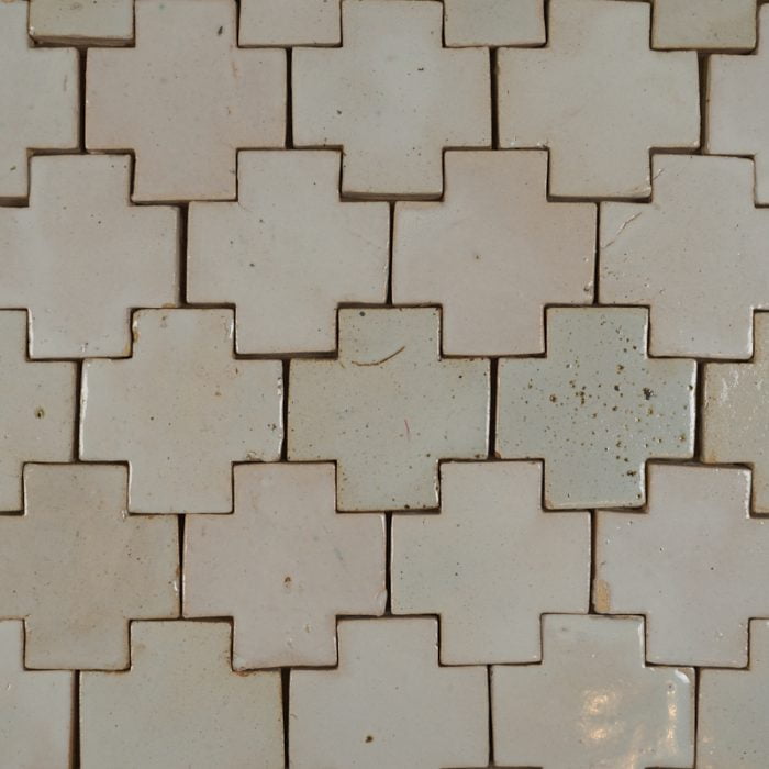 Glazed Feature Tiles - White Glazed Crosses