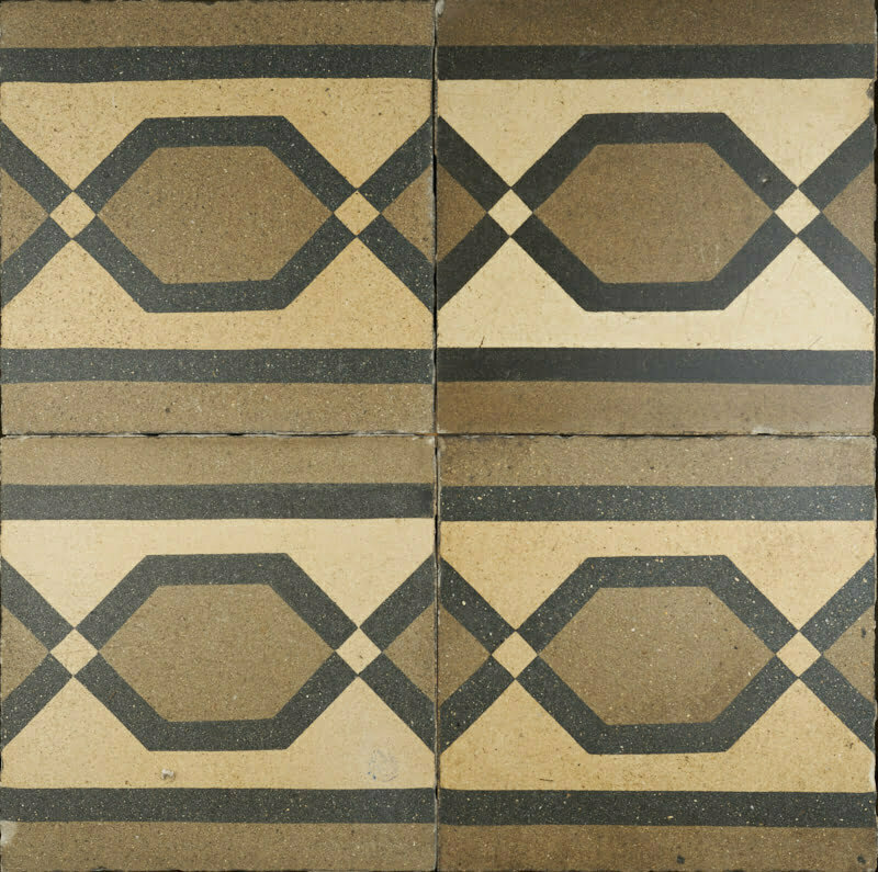 Antique Encaustic Cement Tiles - Old Granada Border Antique