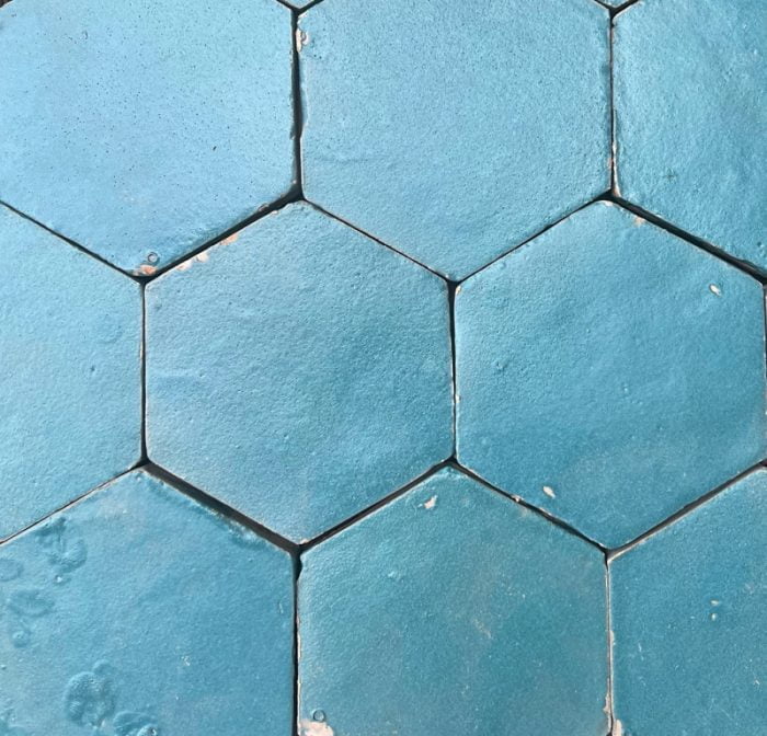 Outdoor Tiles - Teal Moroccan Hex