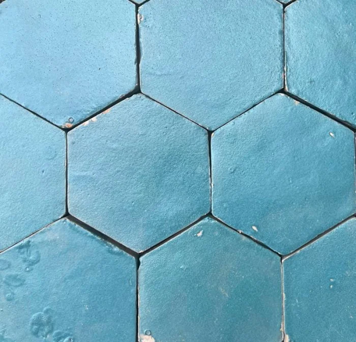 Outdoor Tiles - Teal Moroccan Hex