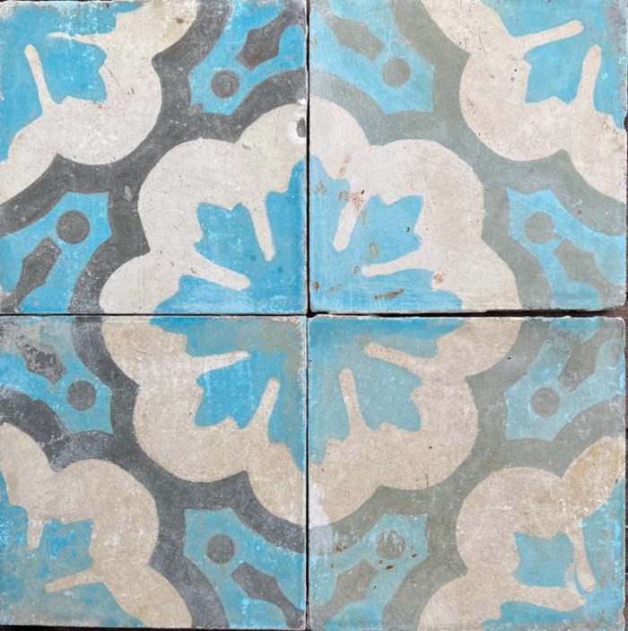 Antique Encaustic Cement Tiles - Blue Lotus Antique