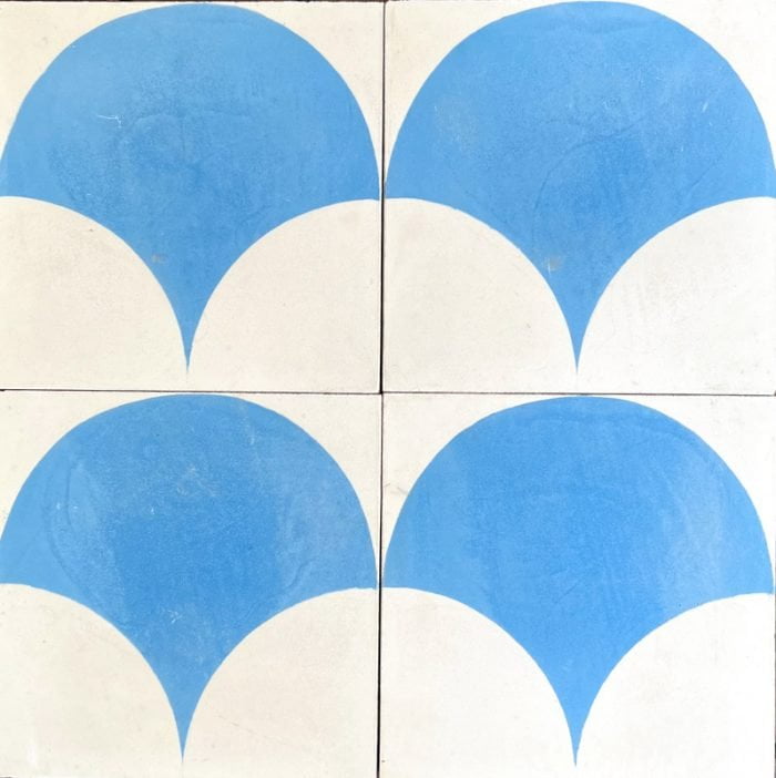 Outdoor Tiles - Mexican Blue Scallop