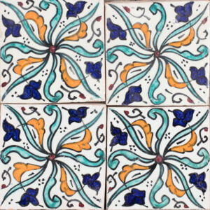 Outdoor Tiles - Glazed French Daisy Large