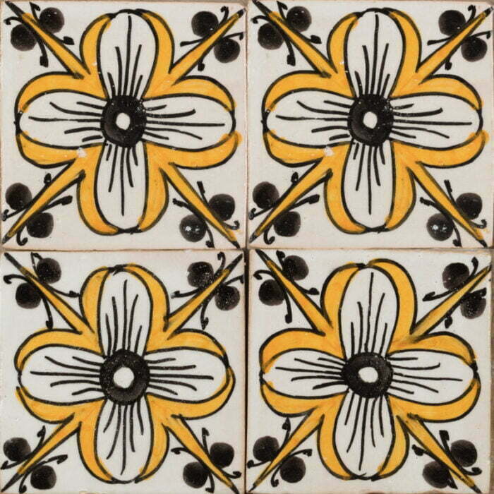Moroccan Handmade Tiles - Glazed French Daisy Large