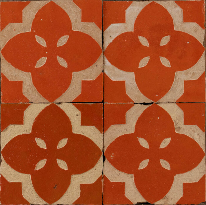 Moroccan Handmade Tiles - Glazed Orange Lace