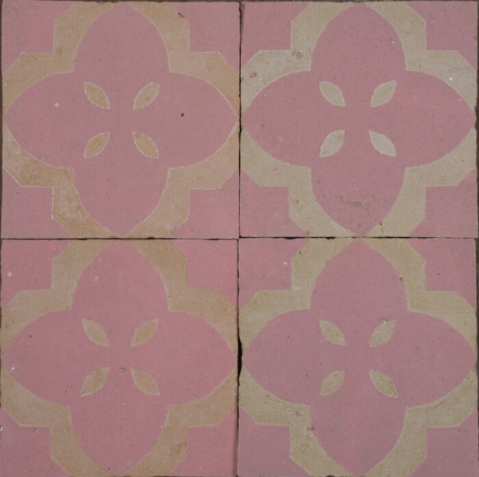 Moroccan Handmade Tiles - Glazed Pink Lace